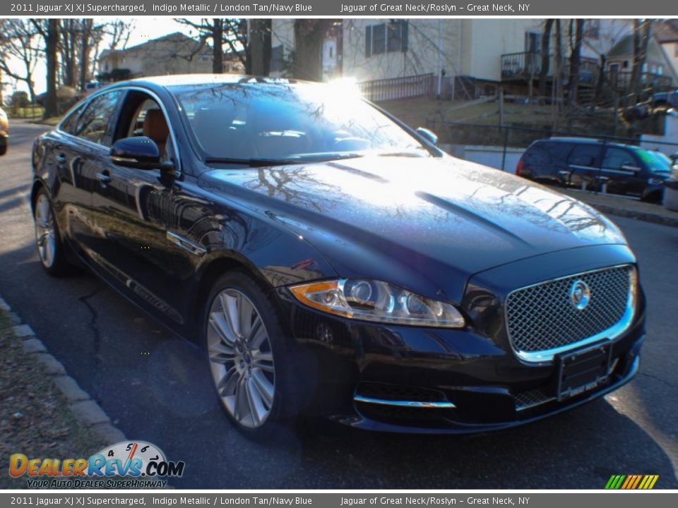 2011 Jaguar XJ XJ Supercharged Indigo Metallic / London Tan/Navy Blue Photo #7