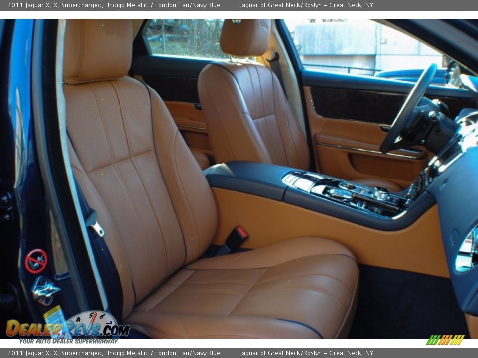 2011 Jaguar XJ XJ Supercharged Indigo Metallic / London Tan/Navy Blue Photo #10