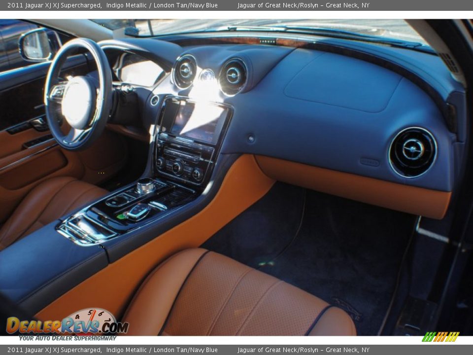 2011 Jaguar XJ XJ Supercharged Indigo Metallic / London Tan/Navy Blue Photo #11