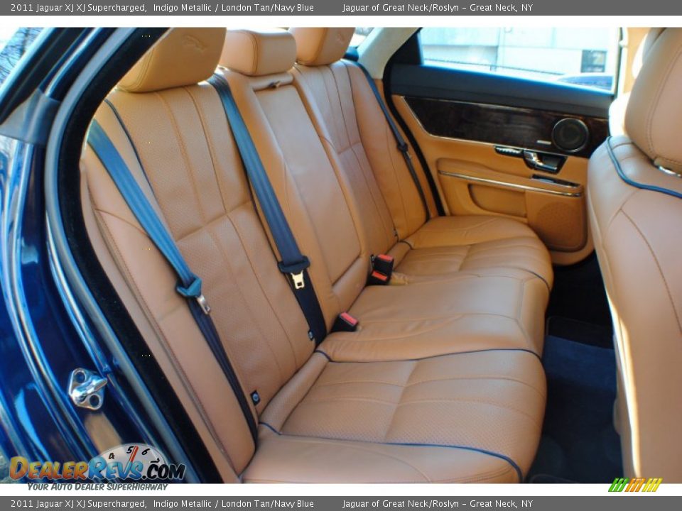 2011 Jaguar XJ XJ Supercharged Indigo Metallic / London Tan/Navy Blue Photo #13