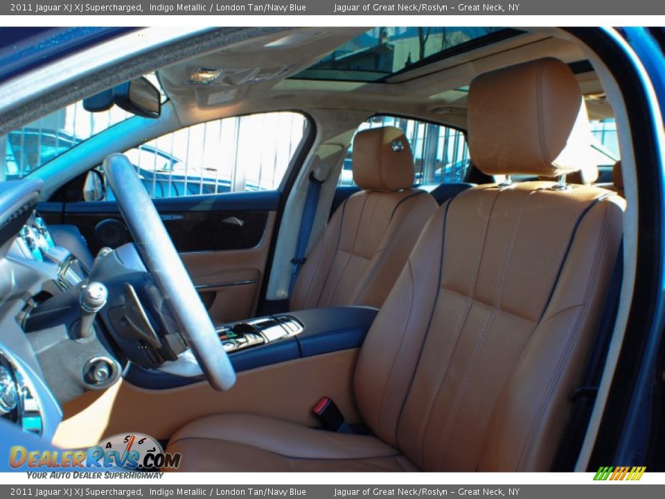 2011 Jaguar XJ XJ Supercharged Indigo Metallic / London Tan/Navy Blue Photo #20