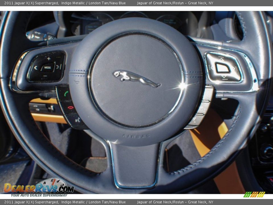 2011 Jaguar XJ XJ Supercharged Indigo Metallic / London Tan/Navy Blue Photo #27