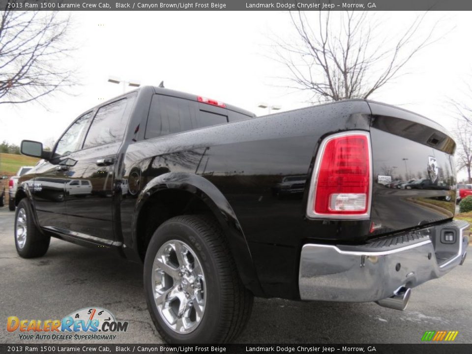 2013 Ram 1500 Laramie Crew Cab Black / Canyon Brown/Light Frost Beige Photo #2