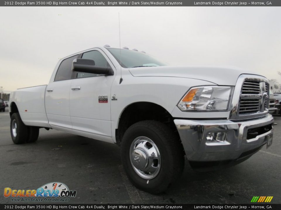2012 Dodge Ram 3500 HD Big Horn Crew Cab 4x4 Dually Bright White / Dark Slate/Medium Graystone Photo #4
