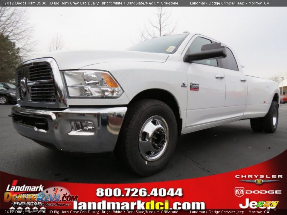 2012 Dodge Ram 3500 HD Big Horn Crew Cab Dually Bright White / Dark Slate/Medium Graystone Photo #1