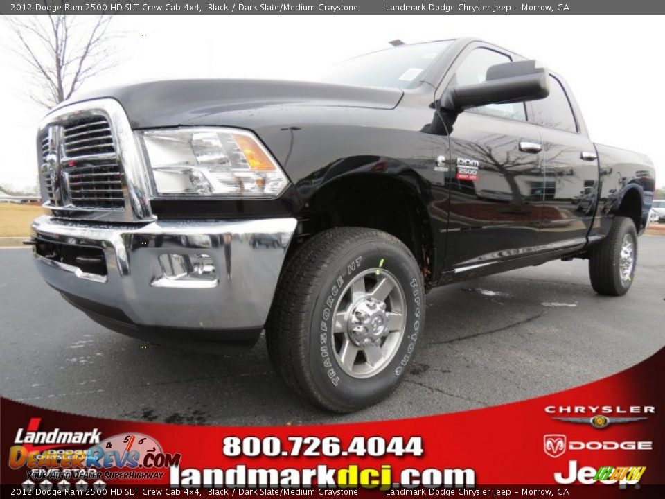 2012 Dodge Ram 2500 HD SLT Crew Cab 4x4 Black / Dark Slate/Medium Graystone Photo #1