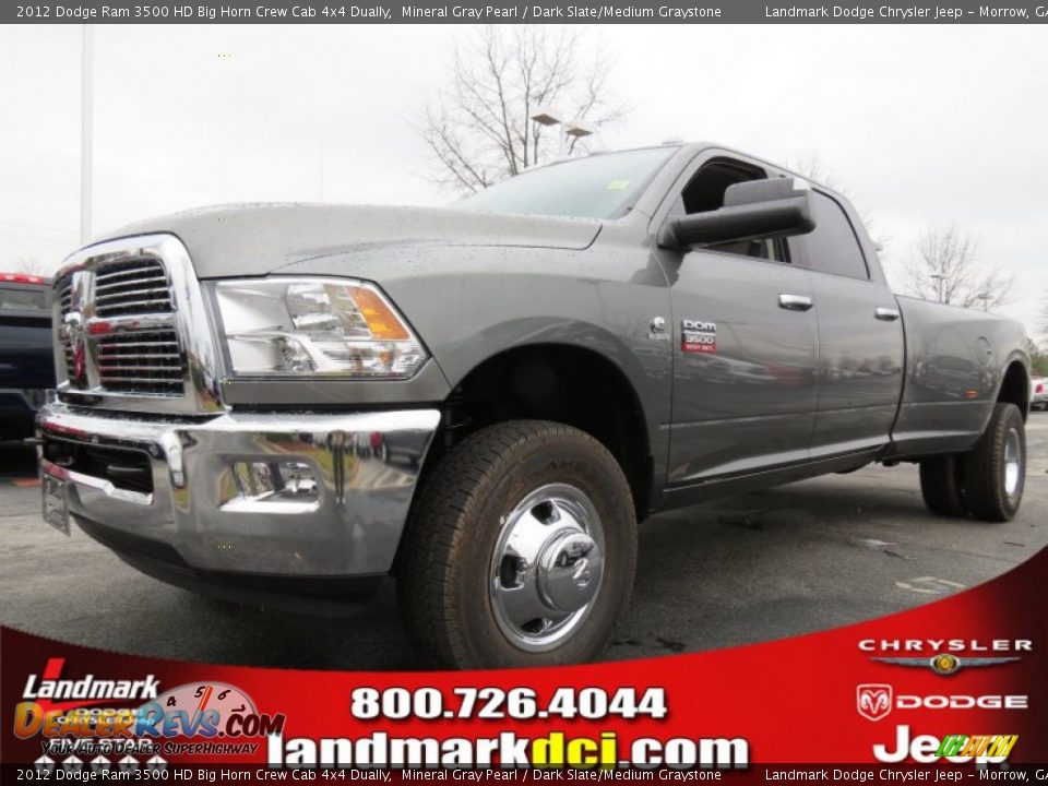 2012 Dodge Ram 3500 HD Big Horn Crew Cab 4x4 Dually Mineral Gray Pearl / Dark Slate/Medium Graystone Photo #1