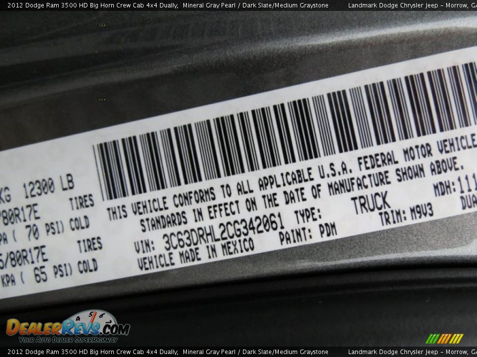 2012 Dodge Ram 3500 HD Big Horn Crew Cab 4x4 Dually Mineral Gray Pearl / Dark Slate/Medium Graystone Photo #11