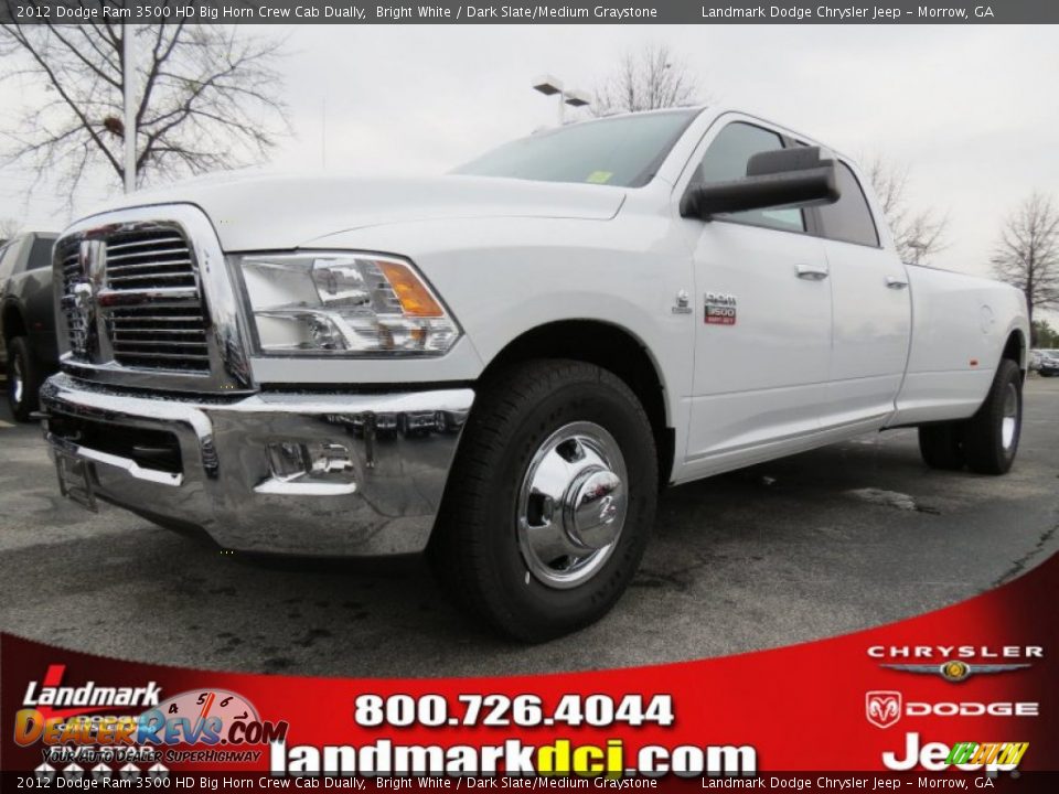 2012 Dodge Ram 3500 HD Big Horn Crew Cab Dually Bright White / Dark Slate/Medium Graystone Photo #1