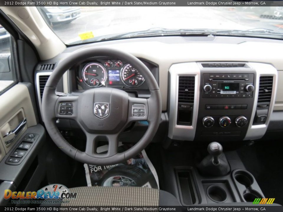 2012 Dodge Ram 3500 HD Big Horn Crew Cab Dually Bright White / Dark Slate/Medium Graystone Photo #9