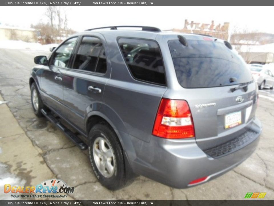 2009 Kia Sorento LX 4x4 Alpine Gray / Gray Photo #6