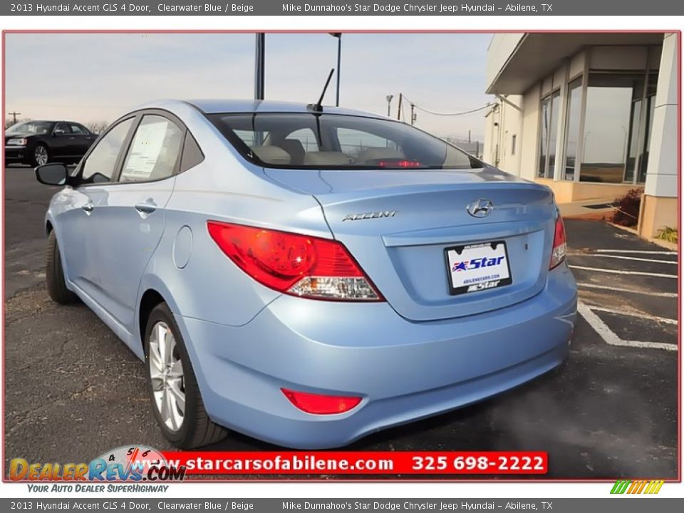2013 Hyundai Accent GLS 4 Door Clearwater Blue / Beige Photo #4