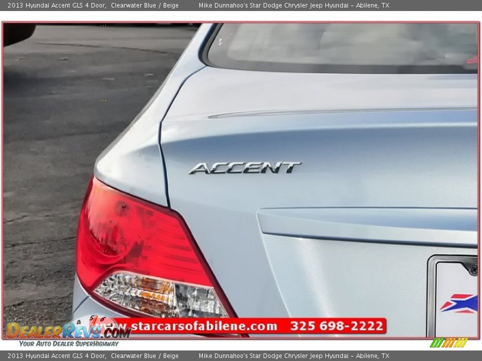 2013 Hyundai Accent GLS 4 Door Clearwater Blue / Beige Photo #6