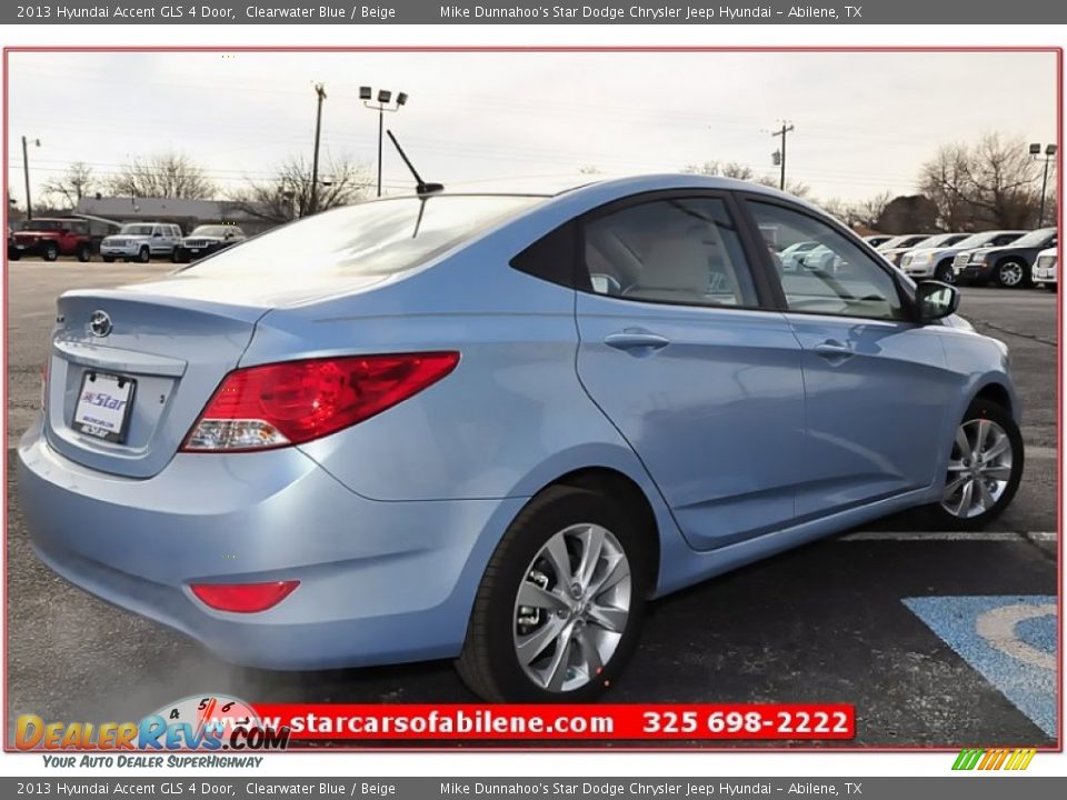 2013 Hyundai Accent GLS 4 Door Clearwater Blue / Beige Photo #7