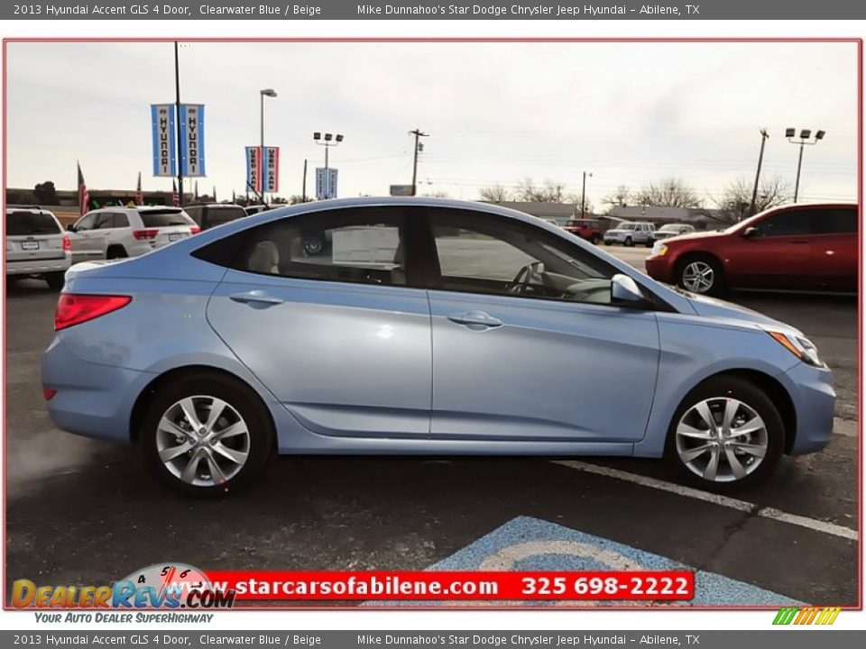 2013 Hyundai Accent GLS 4 Door Clearwater Blue / Beige Photo #8