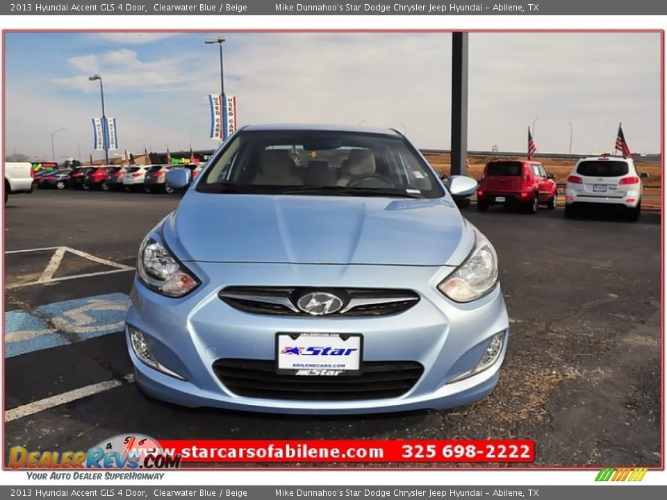 2013 Hyundai Accent GLS 4 Door Clearwater Blue / Beige Photo #10