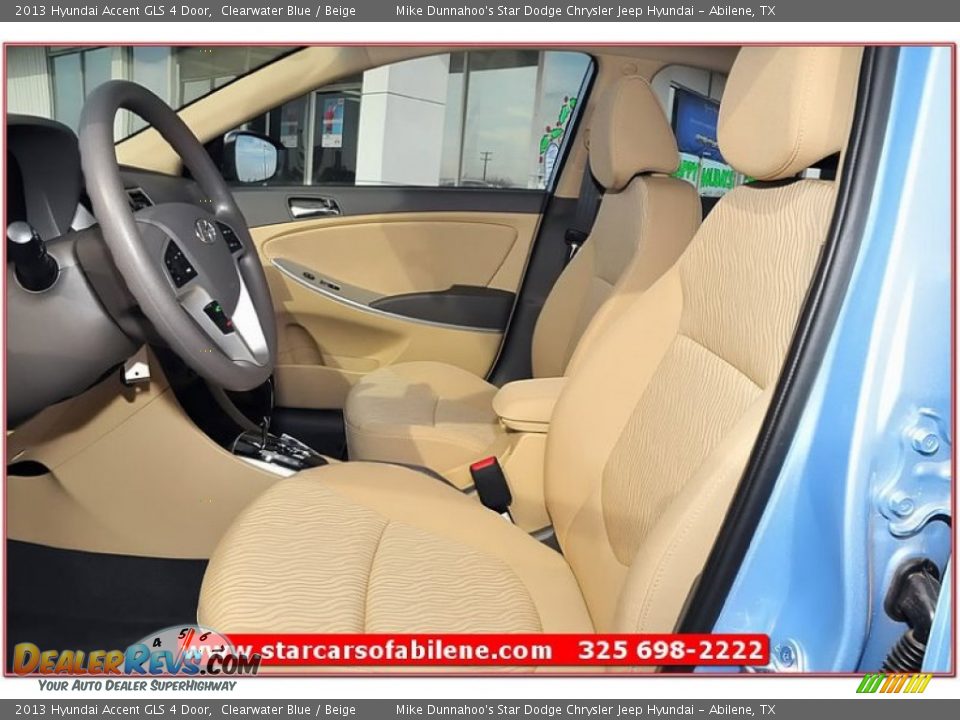 2013 Hyundai Accent GLS 4 Door Clearwater Blue / Beige Photo #12