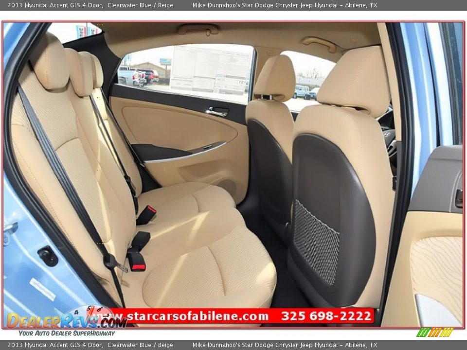 2013 Hyundai Accent GLS 4 Door Clearwater Blue / Beige Photo #22