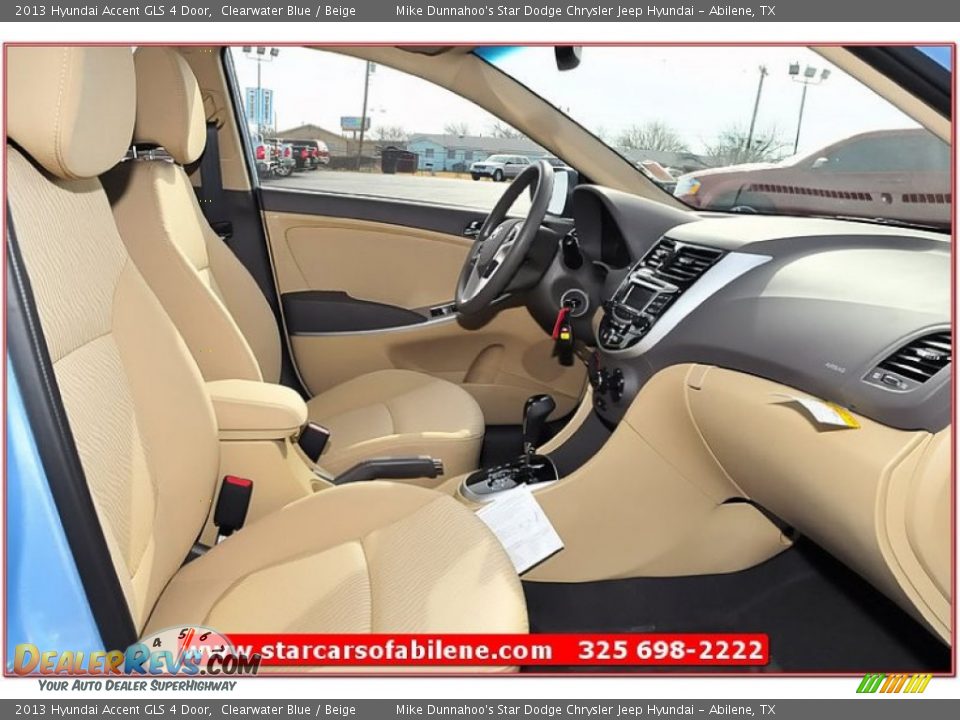 2013 Hyundai Accent GLS 4 Door Clearwater Blue / Beige Photo #23