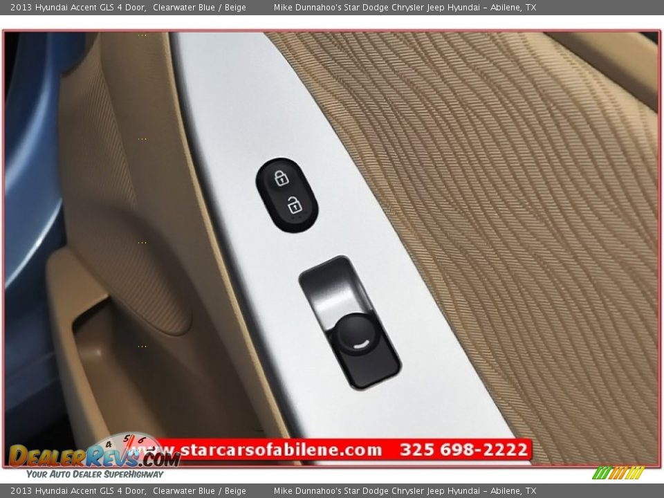 2013 Hyundai Accent GLS 4 Door Clearwater Blue / Beige Photo #24