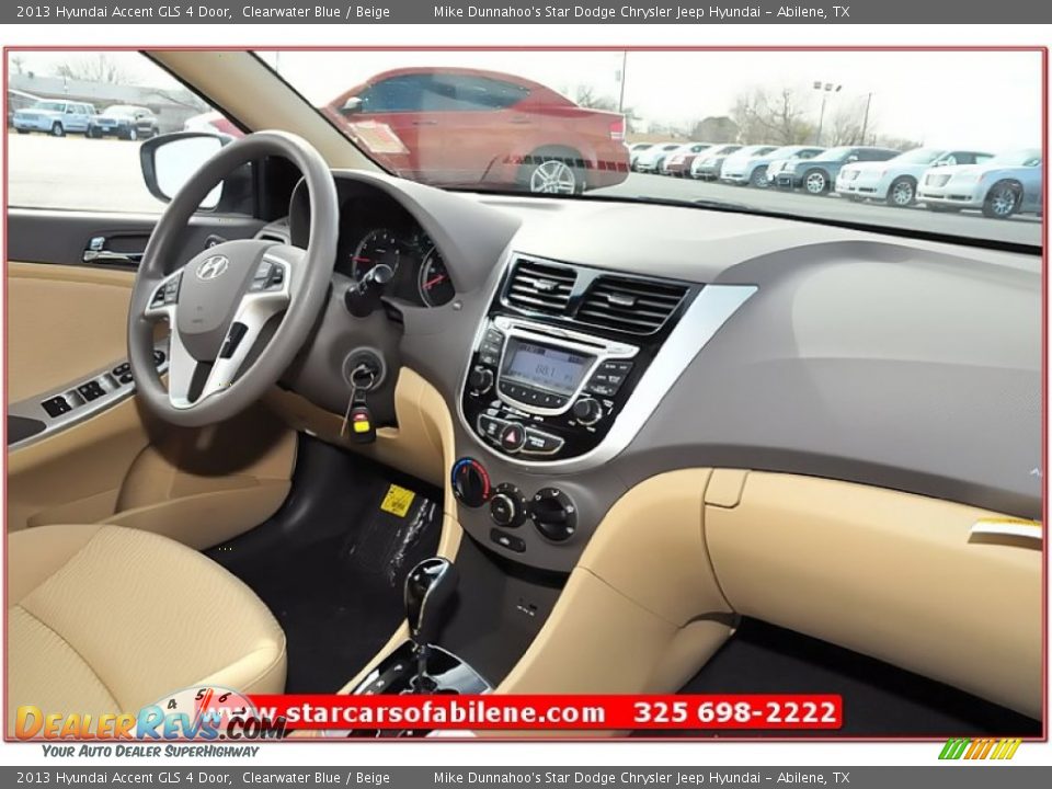 2013 Hyundai Accent GLS 4 Door Clearwater Blue / Beige Photo #25