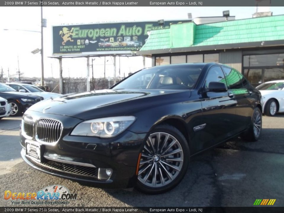 2009 BMW 7 Series 750i Sedan Azurite Black Metallic / Black Nappa Leather Photo #1