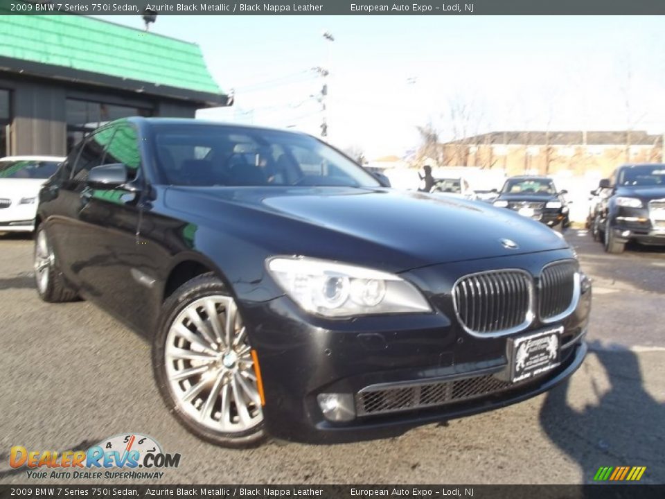2009 BMW 7 Series 750i Sedan Azurite Black Metallic / Black Nappa Leather Photo #2
