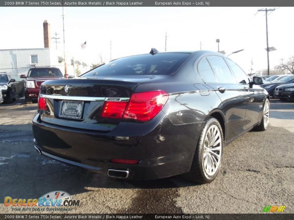2009 BMW 7 Series 750i Sedan Azurite Black Metallic / Black Nappa Leather Photo #3