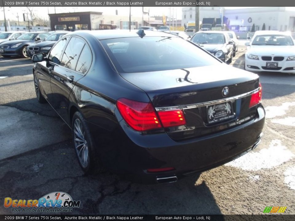 2009 BMW 7 Series 750i Sedan Azurite Black Metallic / Black Nappa Leather Photo #4