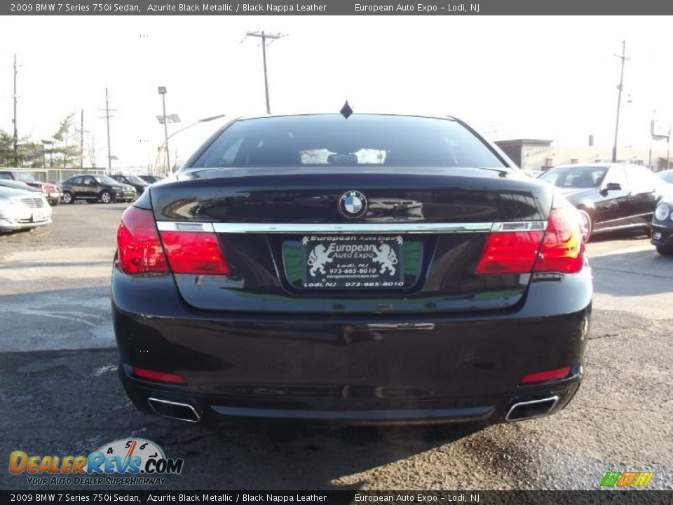2009 BMW 7 Series 750i Sedan Azurite Black Metallic / Black Nappa Leather Photo #5