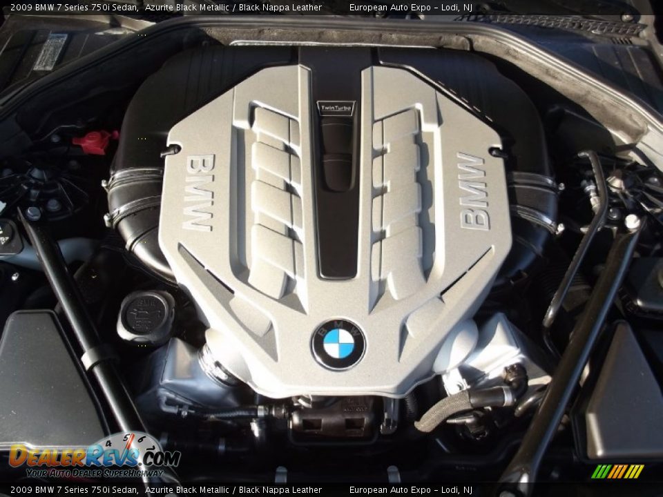 2009 BMW 7 Series 750i Sedan Azurite Black Metallic / Black Nappa Leather Photo #9