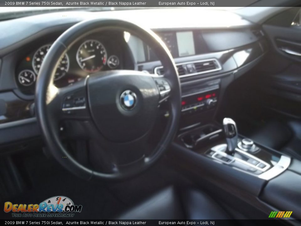 2009 BMW 7 Series 750i Sedan Azurite Black Metallic / Black Nappa Leather Photo #10