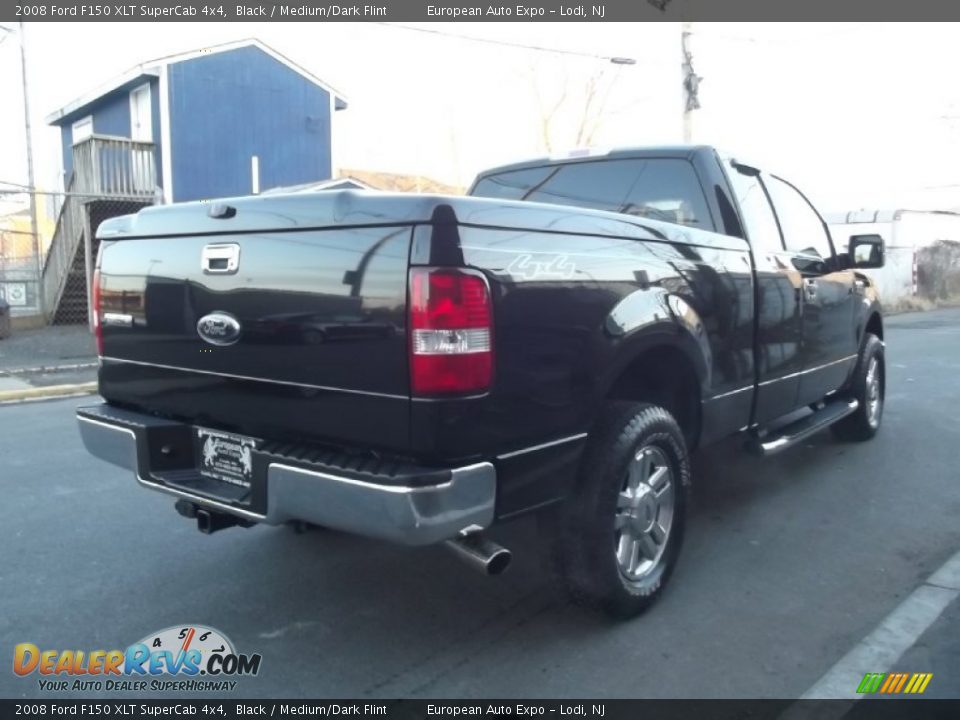 2008 Ford F150 XLT SuperCab 4x4 Black / Medium/Dark Flint Photo #3