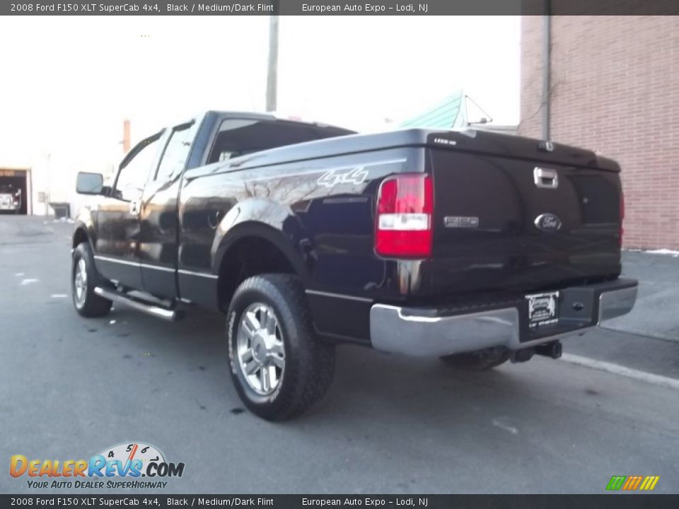 2008 Ford F150 XLT SuperCab 4x4 Black / Medium/Dark Flint Photo #4