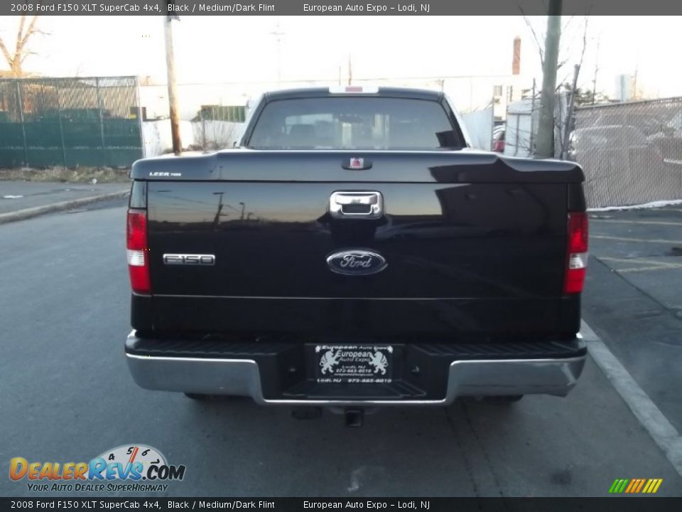 2008 Ford F150 XLT SuperCab 4x4 Black / Medium/Dark Flint Photo #5