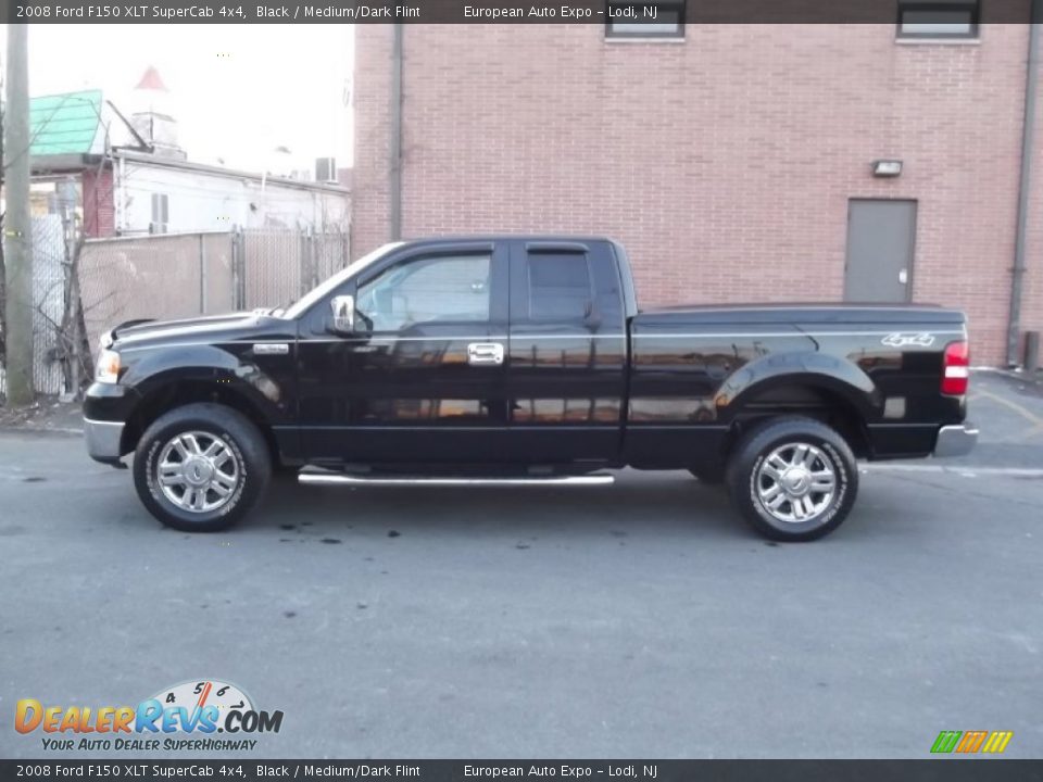 2008 Ford F150 XLT SuperCab 4x4 Black / Medium/Dark Flint Photo #8