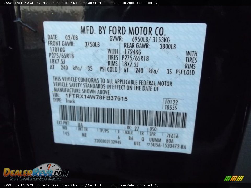 2008 Ford F150 XLT SuperCab 4x4 Black / Medium/Dark Flint Photo #32