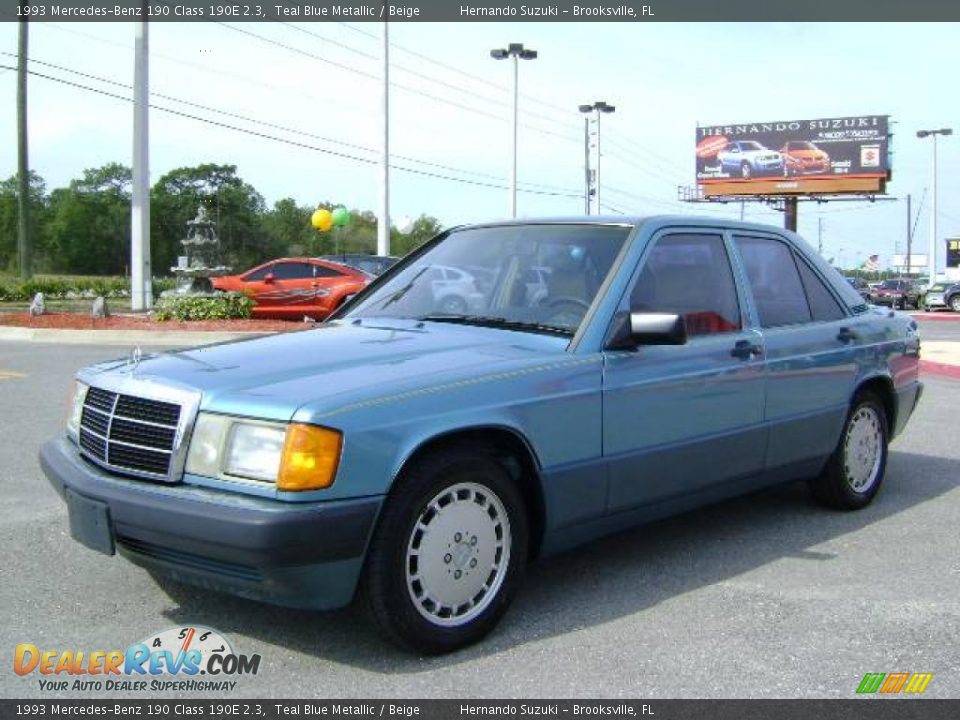 1993 Mercedes-Benz 190 Class 190E 2.3 Teal Blue Metallic / Beige Photo #3