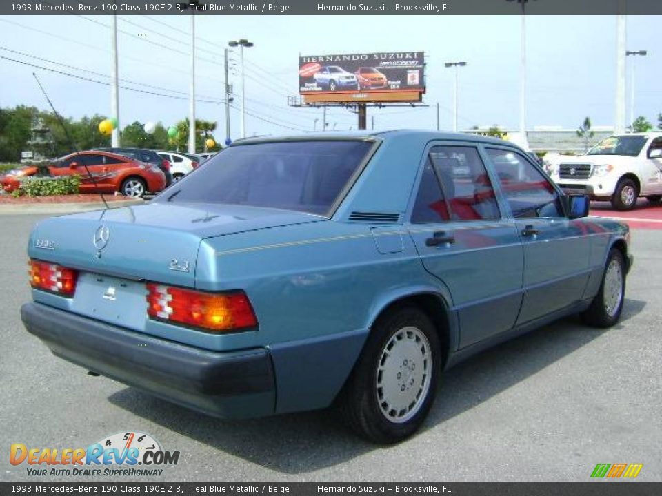 1993 Mercedes-Benz 190 Class 190E 2.3 Teal Blue Metallic / Beige Photo #7