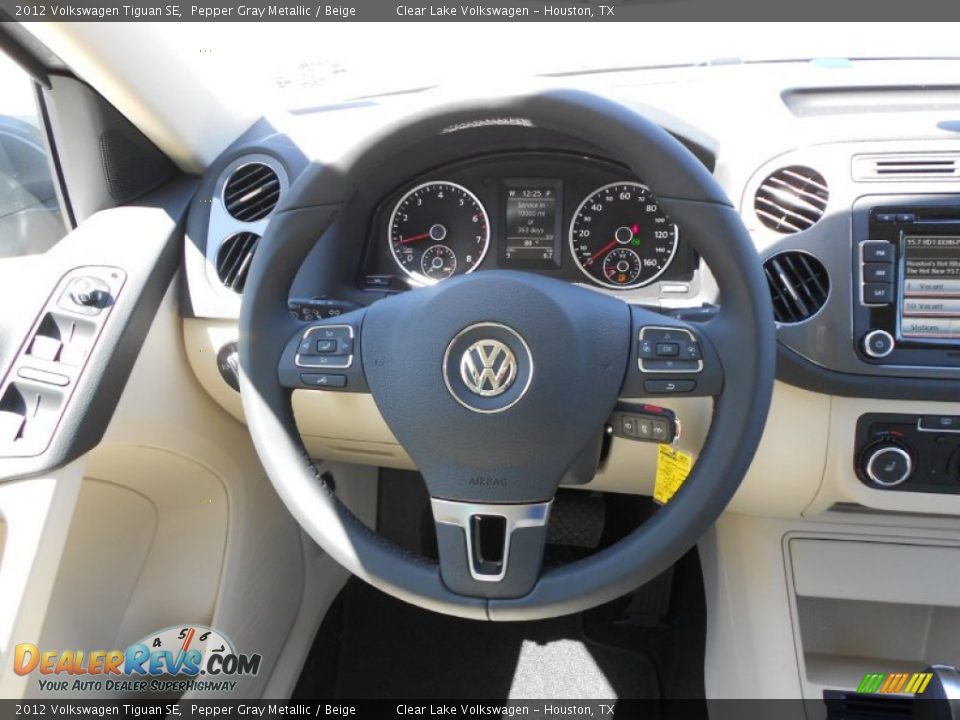 2012 Volkswagen Tiguan SE Pepper Gray Metallic / Beige Photo #16