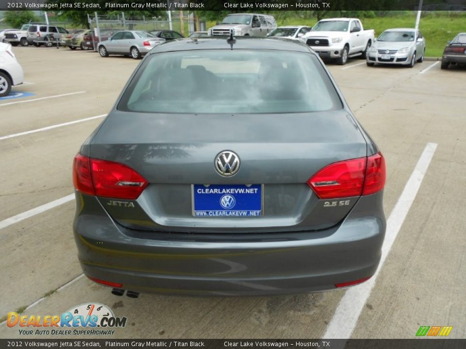 2012 Volkswagen Jetta SE Sedan Platinum Gray Metallic / Titan Black Photo #6