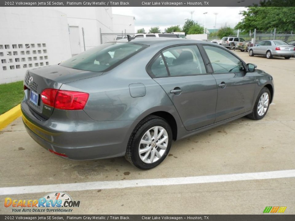 2012 Volkswagen Jetta SE Sedan Platinum Gray Metallic / Titan Black Photo #7