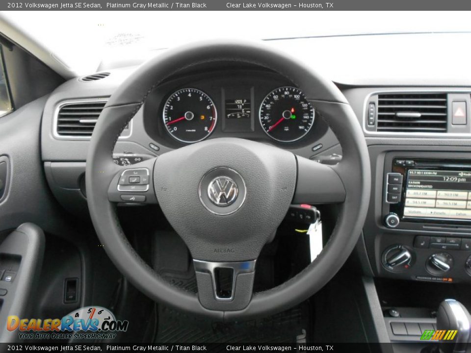 2012 Volkswagen Jetta SE Sedan Platinum Gray Metallic / Titan Black Photo #16