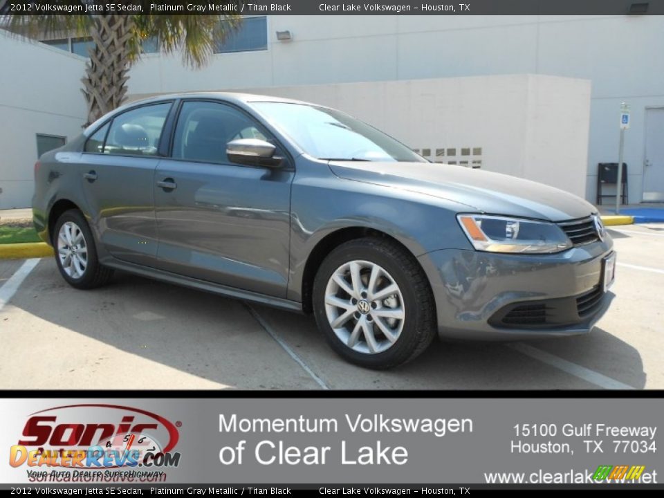 2012 Volkswagen Jetta SE Sedan Platinum Gray Metallic / Titan Black Photo #1