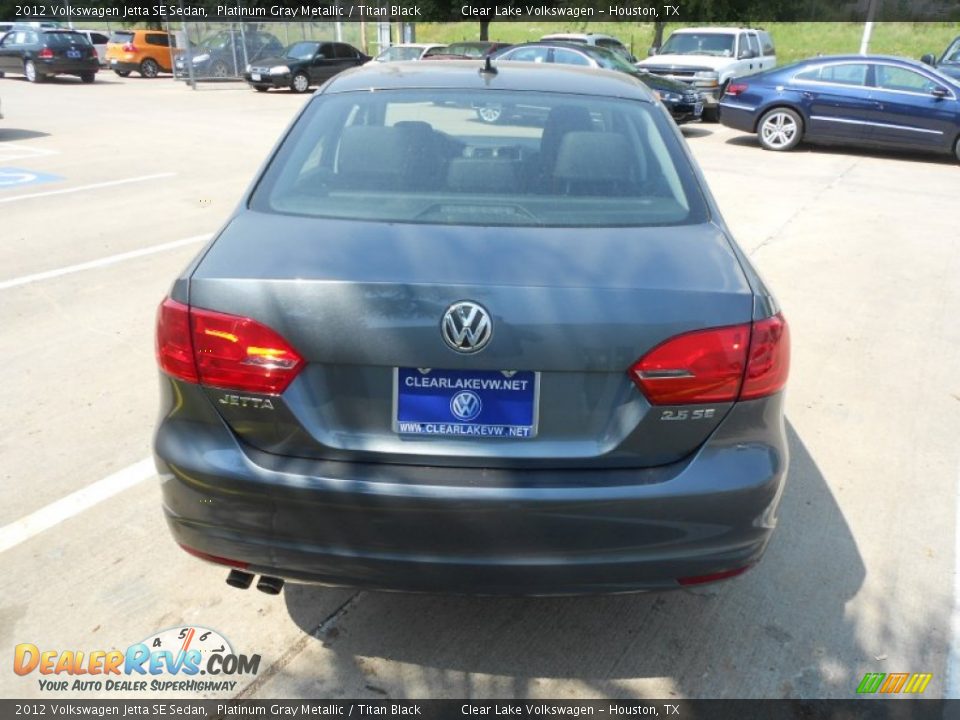 2012 Volkswagen Jetta SE Sedan Platinum Gray Metallic / Titan Black Photo #6