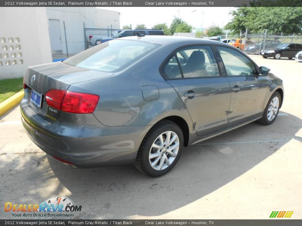 2012 Volkswagen Jetta SE Sedan Platinum Gray Metallic / Titan Black Photo #7
