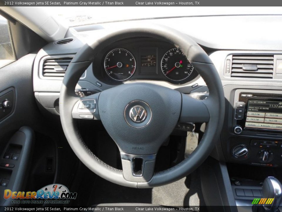 2012 Volkswagen Jetta SE Sedan Platinum Gray Metallic / Titan Black Photo #16
