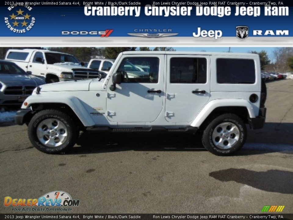 2013 Jeep Wrangler Unlimited Sahara 4x4 Bright White / Black/Dark Saddle Photo #1