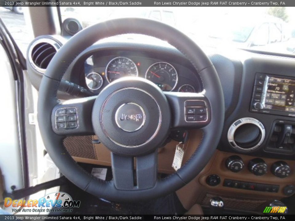 2013 Jeep Wrangler Unlimited Sahara 4x4 Bright White / Black/Dark Saddle Photo #19