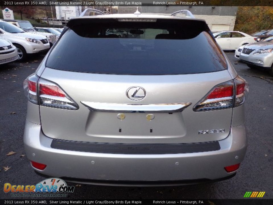 2013 Lexus RX 350 AWD Silver Lining Metallic / Light Gray/Ebony Birds Eye Maple Photo #3